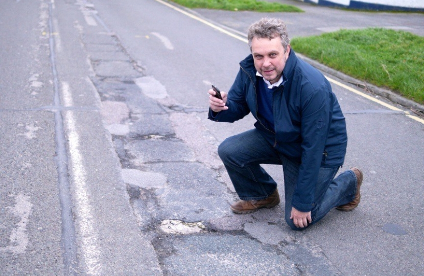 Steve and a pothole