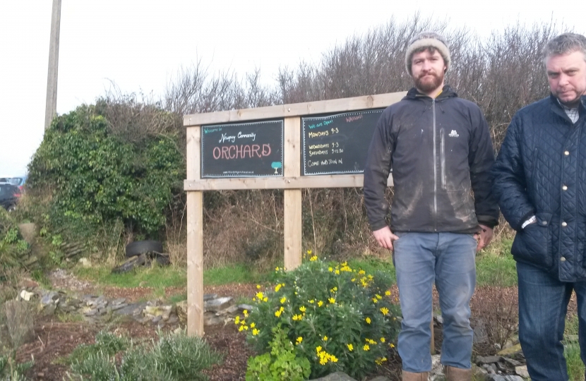 Steve Double MP at Newquay Community Orchard