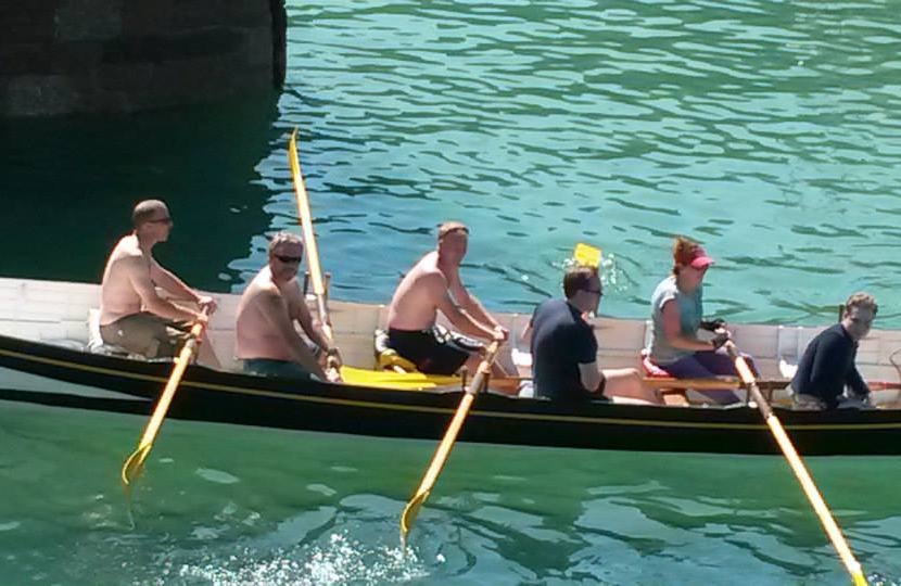 Steve rowing at Newquay in 2014