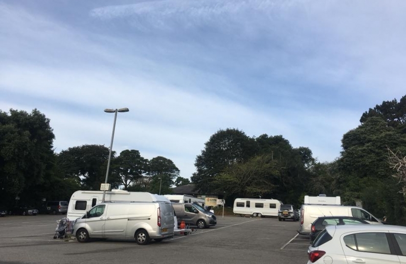 Unauthorised encampment in St Austell