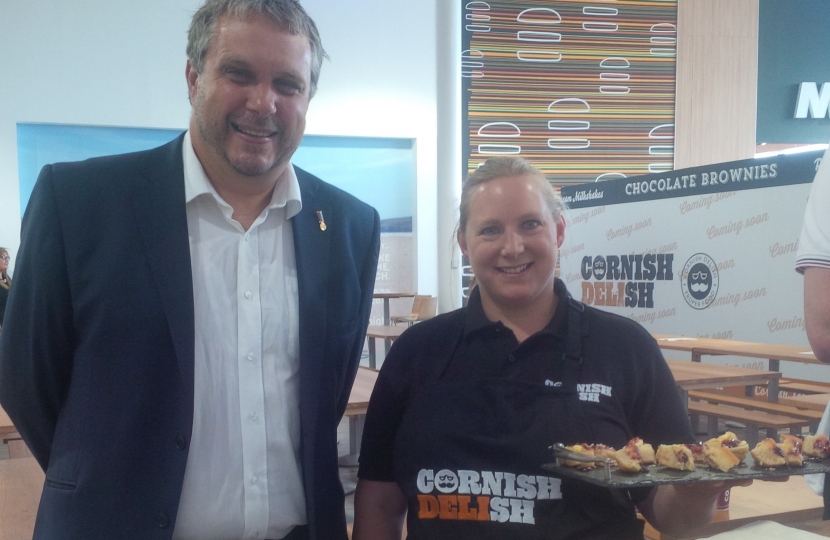 Steve with Laura Mustoe, manager of Cornish Delish