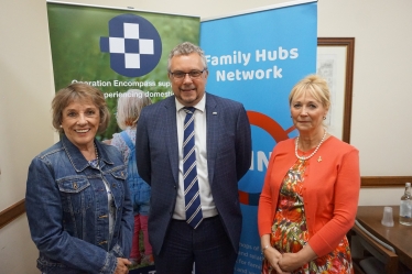 Steve Double MP with Dame Esther Rantzen and David and Elisabeth Carney-Haworth