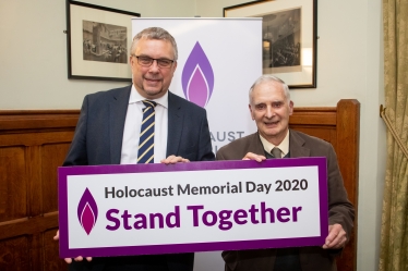 Steve Double with Steven Frank at the event, a survivor of the Holocaust